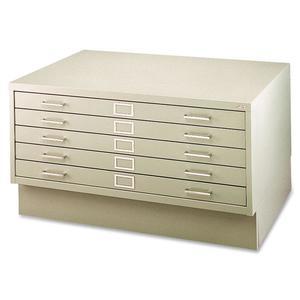 Safco 5-Drawer Steel Flat File - 46.5" x 35.5" x 16.5" - 5 x Drawer(s) for File - Stackable - Tropic Sand - Powder Coated - Steel - Recycled. Picture 4