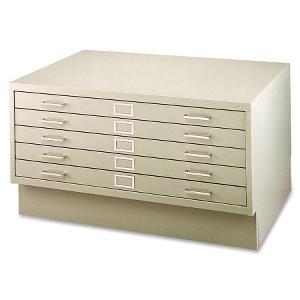 Safco 5-Drawer Steel Flat File - 41.4" x 16.5" x 53.4" - 5 x Drawer(s) for File - Stackable - Tropic Sand - Powder Coated - Steel - Recycled. Picture 3