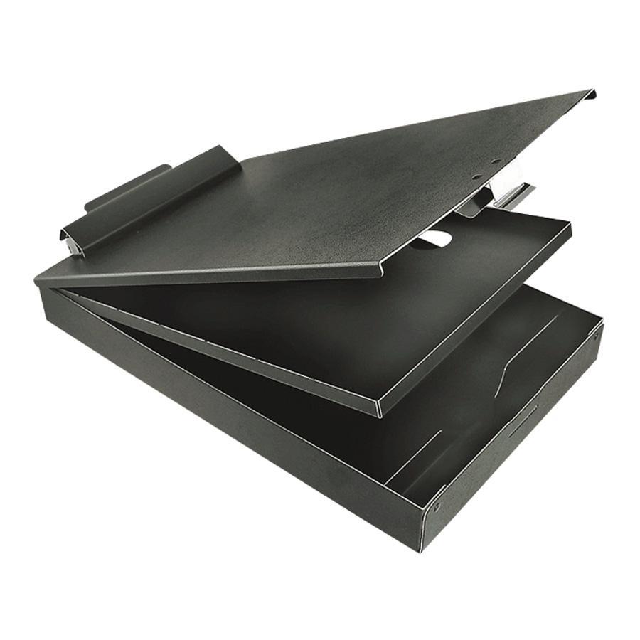 Saunders Aluminum Bottom Opening Form Holder - 1" Clip Capacity - Storage for Stationary - Bottom Opening - 8 1/2" x 12" - Aluminum - Black - 1 Each. Picture 2