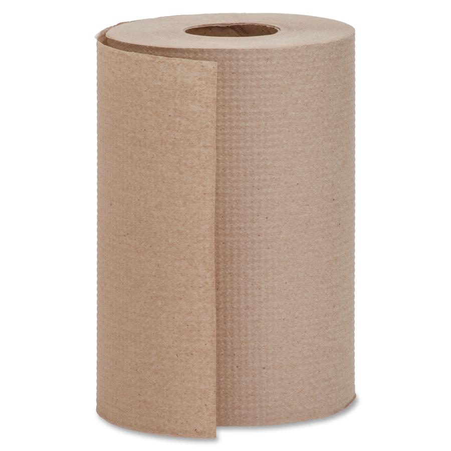 Genuine Joe Embossed Hardwound Roll Towels - 7.88" x 350 ft - Natural - Absorbent - For Restroom - 12 / Carton. Picture 7