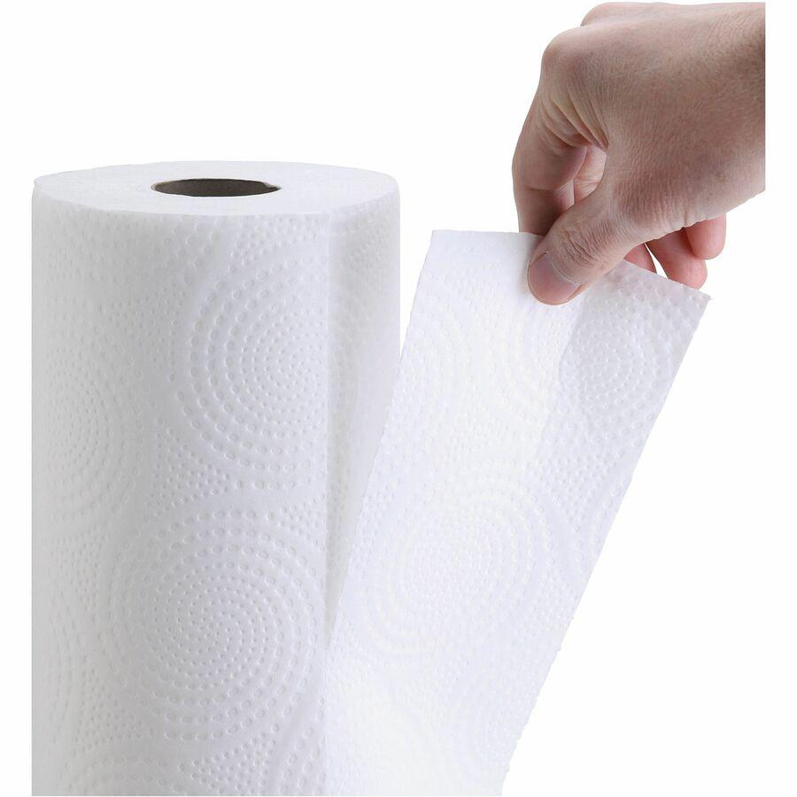 Genuine Joe Kitchen Roll Flexible Size Towels - 2 Ply - 1.63" Core - White - 30 / Carton. Picture 2
