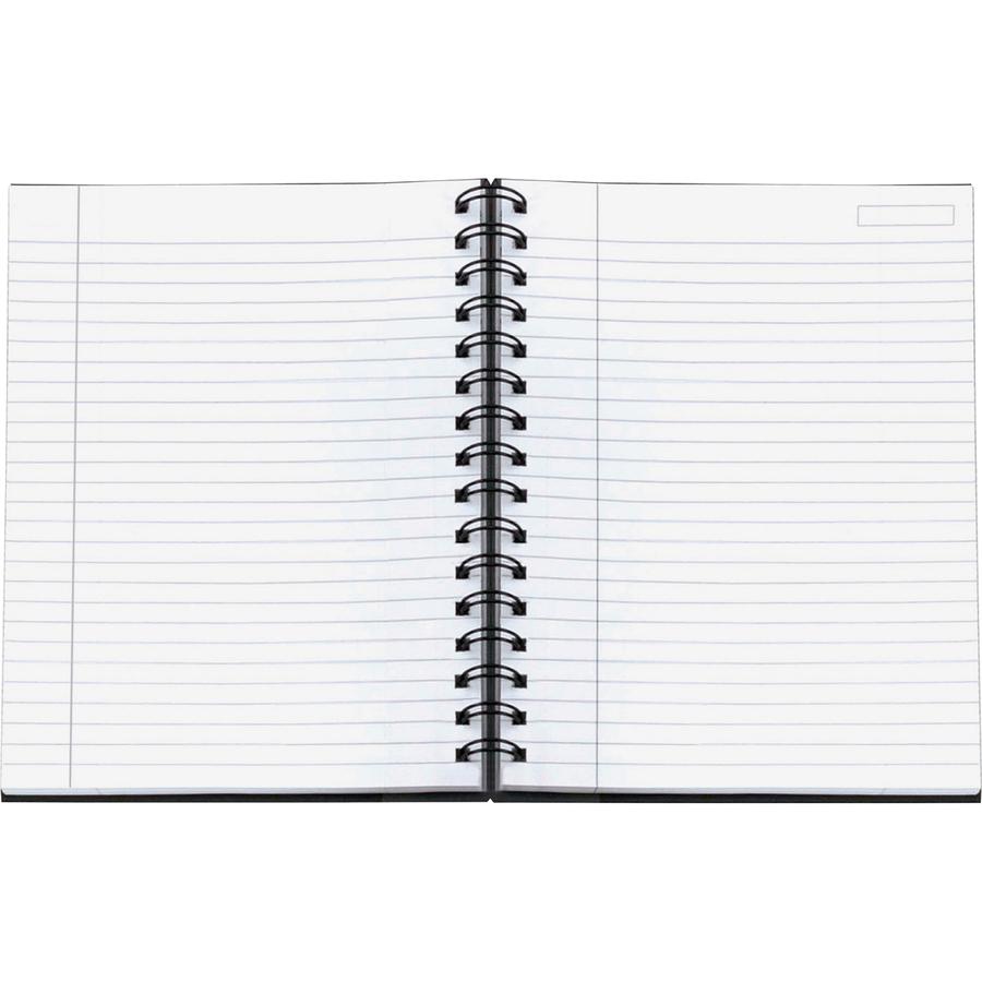 TOPS Sophisticated Business Executive Notebooks - 96 Sheets - Wire Bound - 20 lb Basis Weight - 5 7/8" x 8 1/4" - White Paper - Gray Binding - Black Cover - Hard Cover, Numbered, Ribbon Marker, Heavyw. Picture 5