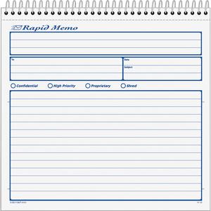 TOPS Rapid Memo Book - Spiral Bound - 2 PartCarbonless Copy - 8.50" x 7.75" Sheet Size - Assorted Sheet(s) - 1 Each. Picture 2