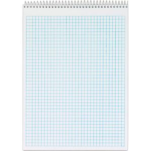 TOPS Docket Top Wire Quadrille Pad - 70 Sheets - Wire Bound - 8 1/2" x 11 3/4" - White Paper - Chipboard Cover - Perforated, Hard Cover - 1 Each. Picture 3