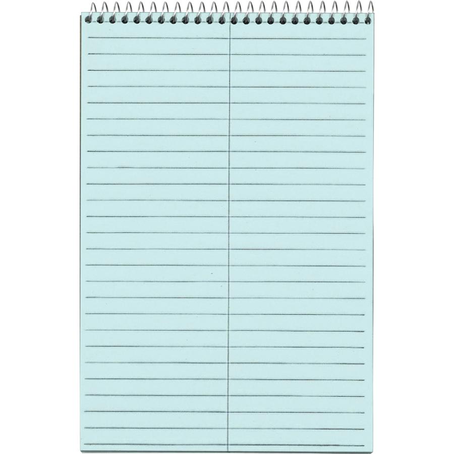 TOPS Prism Steno Books - 80 Sheets - Wire Bound - Gregg Ruled - 6" x 9" - Blue Paper - Perforated, Stiff-back, WireLock - 4 / Pack. Picture 4