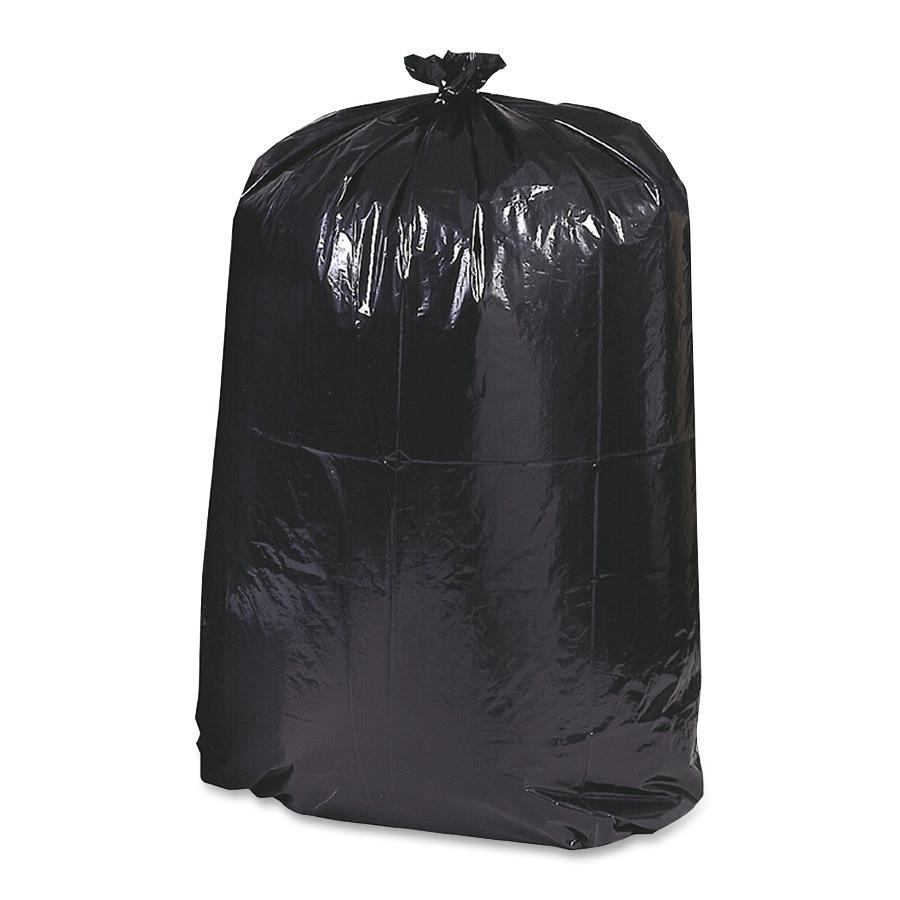 Webster Reclaim Heavy-Duty Recycled Can Liners - Extra Large Size - 60 gal Capacity - 38" Width x 58" Length - 1.25 mil (32 Micron) Thickness - Low Density - Black - Plastic - 100/Carton. Picture 2