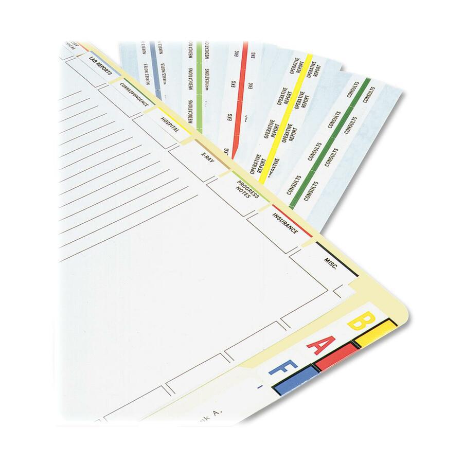 Tabbies Medical Chart Index Divider Sheets - Blank Tab(s) - 7 Hole Punched - White Divider - White Tab(s) - Punched - 400 / Box. Picture 2