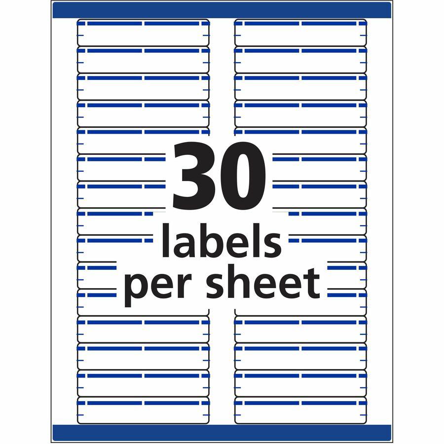 Avery&reg; TrueBlock File Folder Labels - Permanent Adhesive - Rectangle - Laser, Inkjet - Blue - Paper - 30 / Sheet - 50 Total Sheets - 1500 Total Label(s) - 1500 / Box. Picture 12