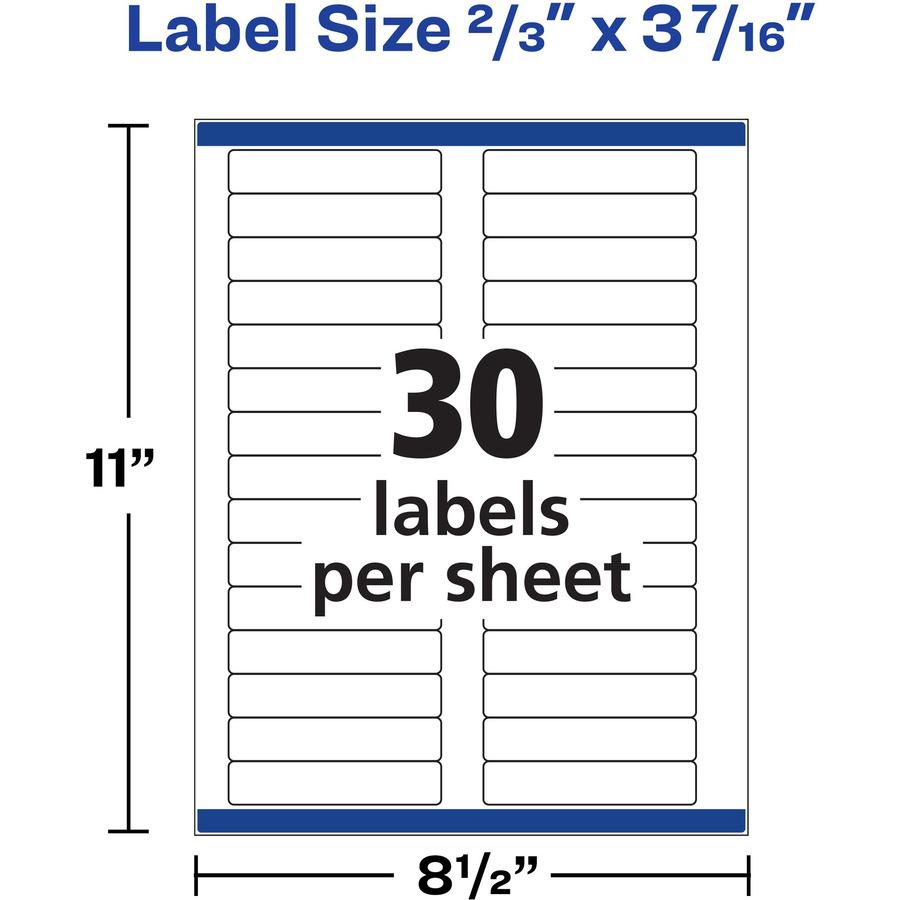 Avery&reg; File Folder Labels - Permanent Adhesive - Rectangle - Laser, Inkjet - White - Paper - 30 / Sheet - 25 Total Sheets - 750 Total Label(s) - 750 / Pack. Picture 11