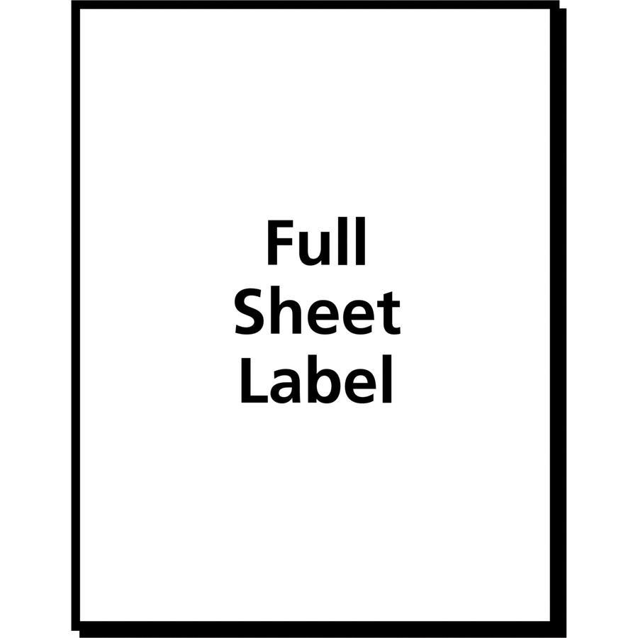 Avery&reg; Shipping Label - 8 1/2" Width x 11" Length - Permanent Adhesive - Rectangle - Inkjet - Frosted Clear - Film - 1 / Sheet - 25 Total Sheets - 25 Total Label(s) - 25 / Pack. Picture 5