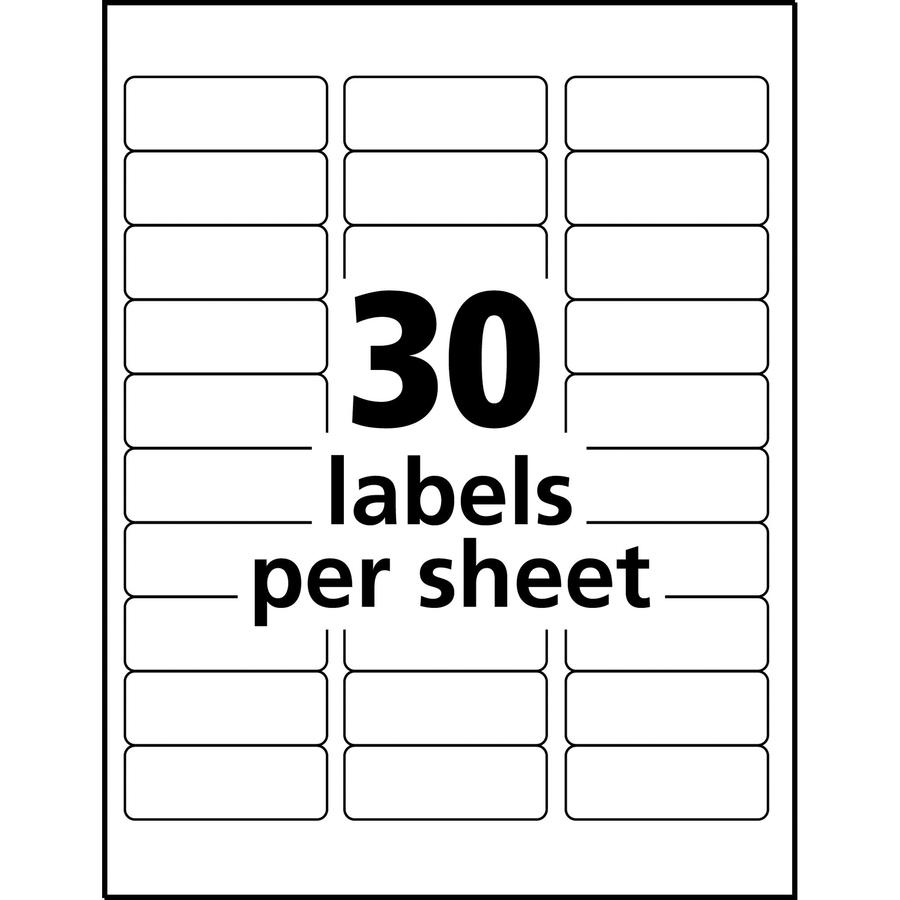 Avery&reg; Matte Clear Address Labels - Sure Feed Technology - 1" Width x 2 5/8" Length - Permanent Adhesive - Rectangle - Inkjet - Clear - Film - 30 / Sheet - 10 Total Sheets - 300 Total Label(s) - 3. Picture 4