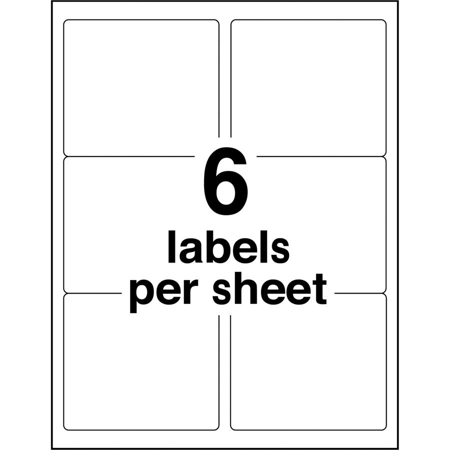 Avery&reg; Easy Peel White Shipping Labels - 3 21/64" Width x 4" Length - Permanent Adhesive - Rectangle - Laser - White - Paper - 6 / Sheet - 100 Total Sheets - 600 Total Label(s) - 600 / Box. Picture 3