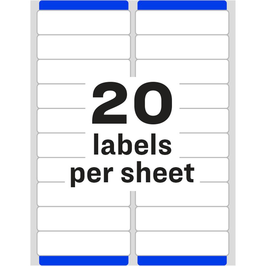 Avery&reg; Easy Peel Address Labels - 1" Width x 4" Length - Permanent Adhesive - Rectangle - Laser - White - Paper - 20 / Sheet - 25 Total Sheets - 500 Total Label(s) - 5. Picture 3