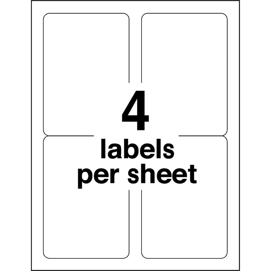 Avery&reg; Shipping Labels, Sure Feed, 3-1/2" x 5" , 400 Labels (5168) - 3 1/2" Width x 5" Length - Permanent Adhesive - Rectangle - Laser - White - Paper - 4 / Sheet - 100 Total Sheets - 400 Total La. Picture 4