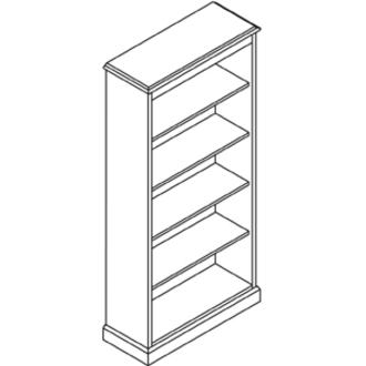 HON 94000 Series 5-Shelf Bookcase - 35.8" x 14.3" x 78.3" - 5 Shelve(s) - Traditional Edge - Finish: Mahogany, Laminate. Picture 6