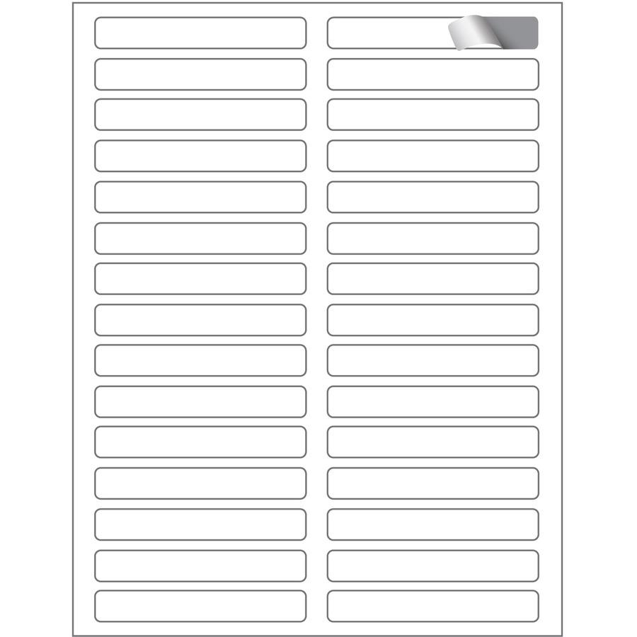 Maco Assorted Laser/Inkjet File Folder Labels - 43/64" Width x 3 7/16" Length - Permanent Adhesive - Inkjet, Inkjet - White - 30 / Sheet - 1500 / Box. Picture 3