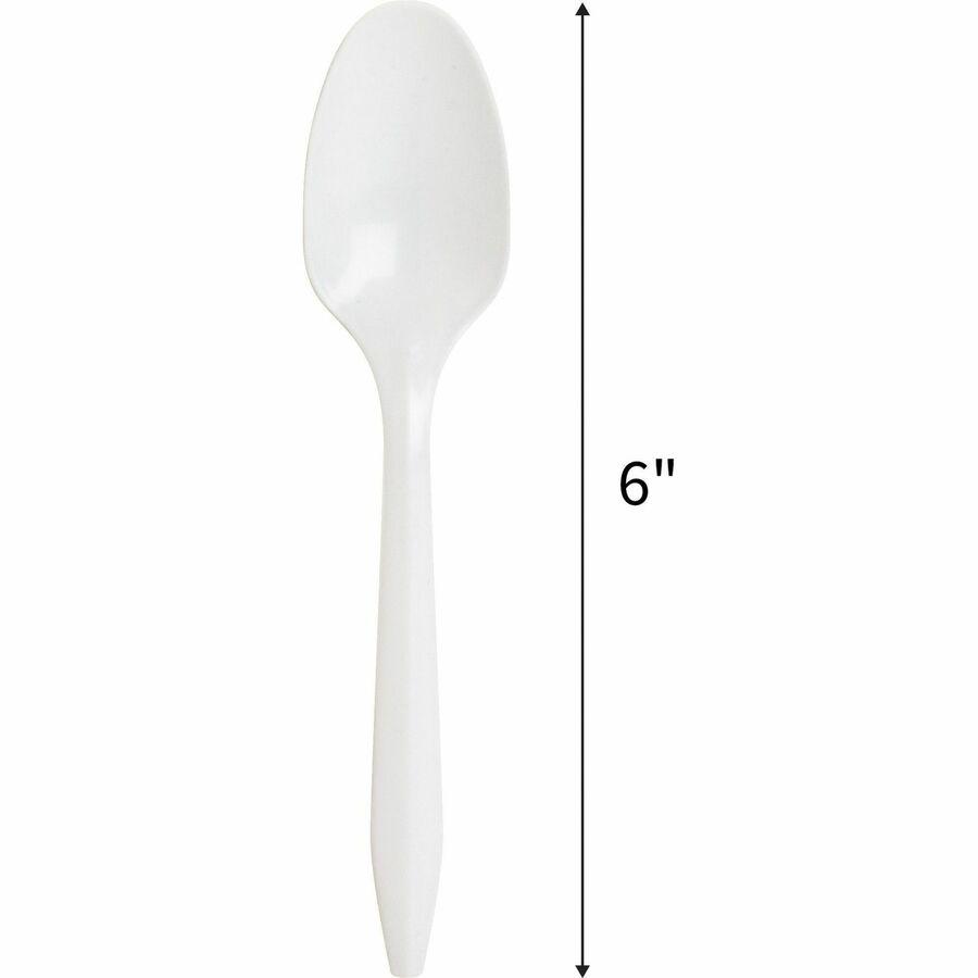 Genuine Joe Medium-weight Spoons - 1000/Carton - White. Picture 5