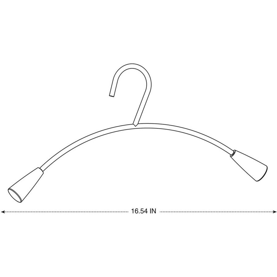 Alba Stainless Coat Hanger - 18" Length - for Garment - Stainless Steel - 6 / Set. Picture 2