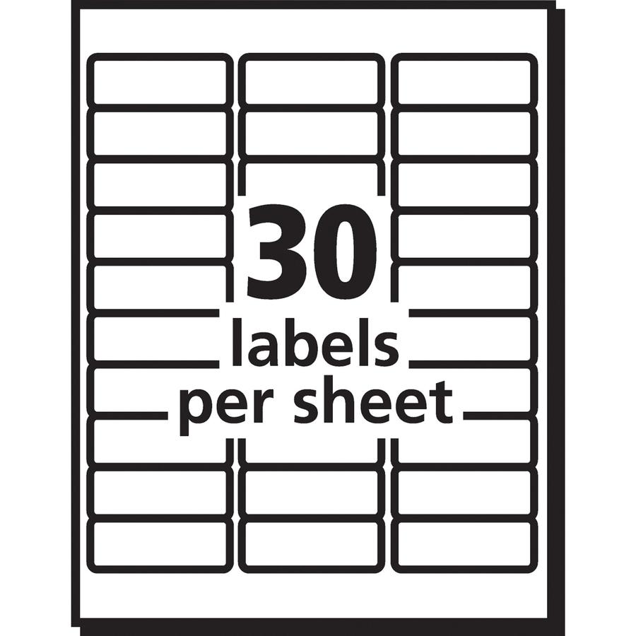 Avery&reg; Matte Address Labels - Sure Feed Technology - 1" Width x 2 5/8" Length - Permanent Adhesive - Rectangle - Laser - Clear - Film - 30 / Sheet - 10 Total Sheets - 300 Total Label(s) - 300 / Pa. Picture 2