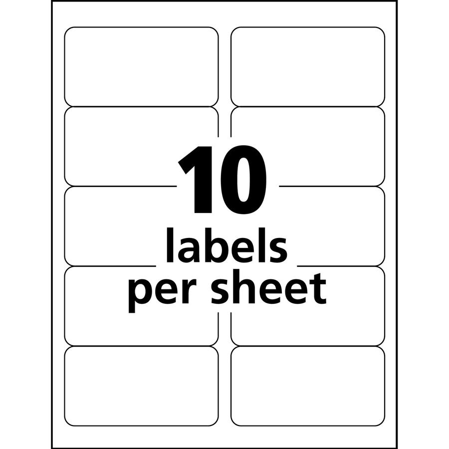 Avery&reg; Easy Peel White Shipping Labels - 2" Width x 4" Length - Permanent Adhesive - Rectangle - Laser - White - Paper - 10 / Sheet - 25 Total Sheets - 250 Total Label(s) - 5. Picture 5