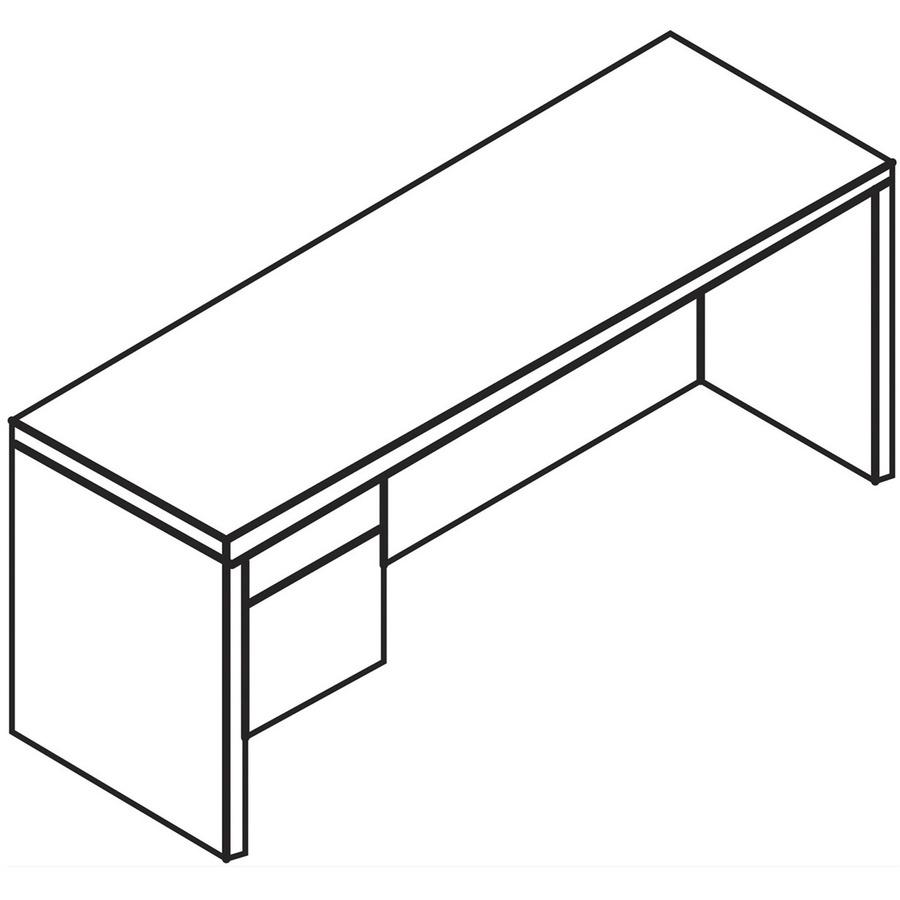 HON 10500 H10546L Pedestal Credenza - 72" x 24" x 29.5" - 2 x Box, File Drawer(s)Left Side - Flat Edge. Picture 2