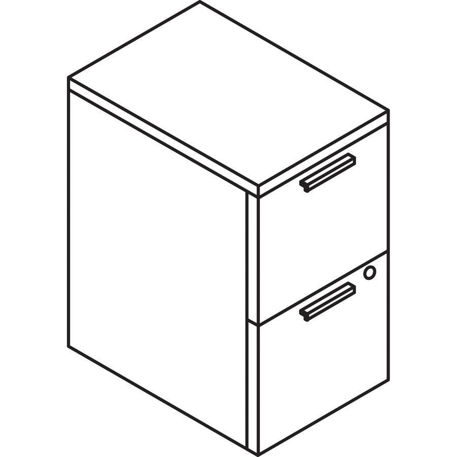 HON 10500 H105104 Pedestal - 15.8" x 22.8"28" - 2 x File Drawer(s) - Flat Edge - Finish: Mahogany. Picture 2