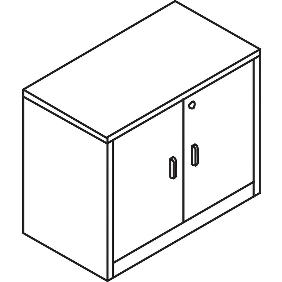 HON 10500 H105291 Storage Cabinet - 36" x 20"29.5" - 2 Door(s) - Flat Edge - Finish: Mahogany. Picture 2