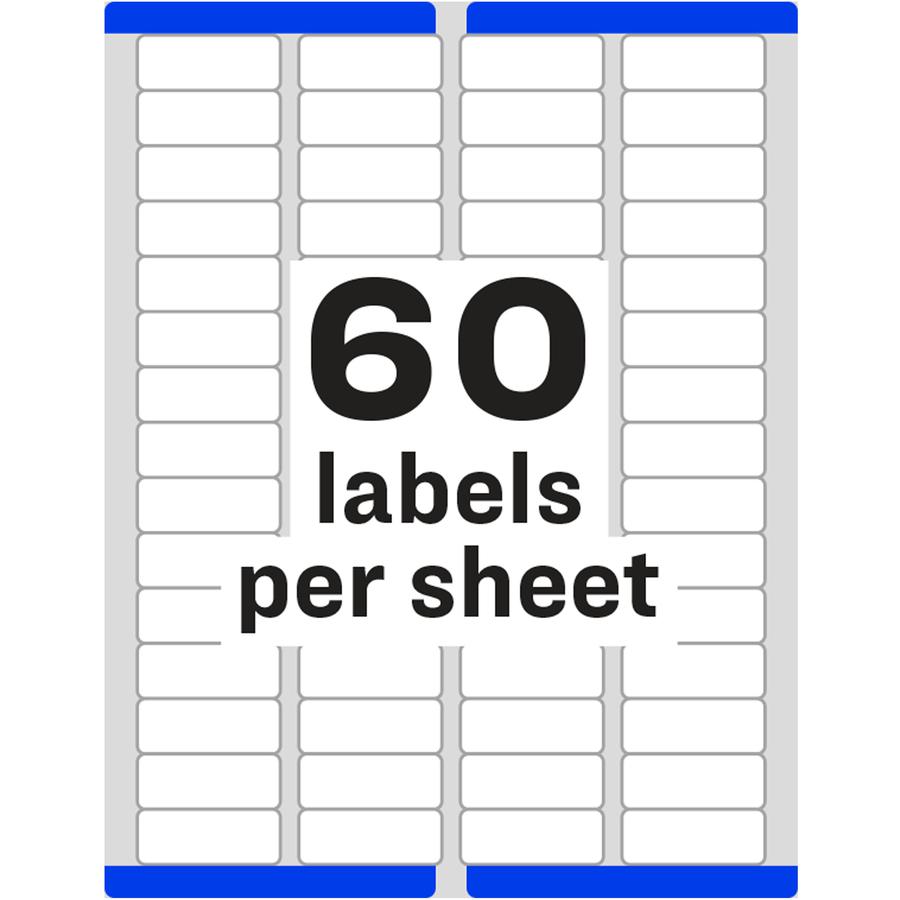 Avery&reg; Easy Peel Mailing Laser Labels - 21/32" Width x 1 3/4" Length - Permanent Adhesive - Rectangle - Laser - White - Paper - 60 / Sheet - 25 Total Sheets - 1500 Total Label(s) - 5. Picture 5