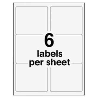 Avery&reg; Repositionable Shipping Labels - Sure Feed Technology - 3 21/64" Width x 4" Length - Rectangle - Laser - White - Paper - 6 / Sheet - 100 Total Sheets - 600 Total Label(s) - 5. Picture 3