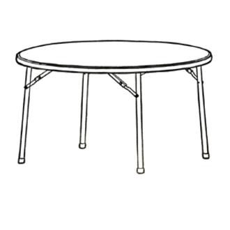 Lorell Ultra-Lite Banquet Folding Table - Round Top - 800 lb Capacity x 71" Table Top Diameter - 29.25" Height x 71" Width x 71" Depth - Gray, Powder Coated - 1 Each. Picture 10