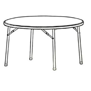 Lorell Ultra-Lite Banquet Folding Table - Round Top - 600 lb Capacity x 48" Table Top Diameter - 29.25" Height x 48" Width x 48" Depth - Gray, Powder Coated - 1 Each. Picture 10