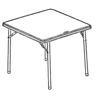 Lorell Banquet Folding Table - Four Leg Base - 29" Height x 36" Width x 36" Depth - Gray, Powder Coated - 1 Each. Picture 12