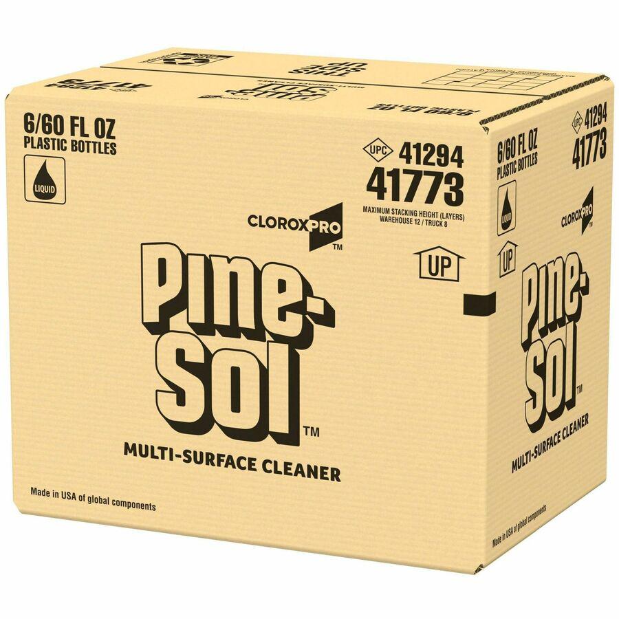 CloroxPro&trade; Pine-Sol Multi-Surface Cleaner - For Multipurpose - Concentrate - 60 fl oz (1.9 quart) - Pine Scent - 6 / Carton - Deodorize, Odorless, Anti-bacterial, Residue-free - Amber. Picture 21