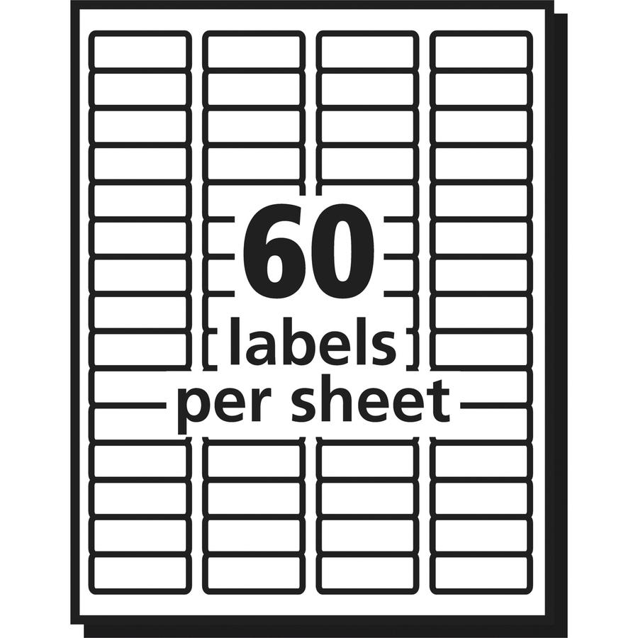 Avery&reg; Easy Peel Return Address Labels - 2/3" Width x 1 3/4" Length - Permanent Adhesive - Rectangle - Laser - Clear - Film - 60 / Sheet - 10 Total Sheets - 600 Total Label(s) - 600 / Pack. Picture 2