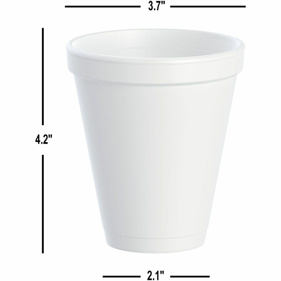 Dart 12 oz Squat Insulated Foam Cups - 40 / Pack - Round - 25 / Carton - White - Foam - Beverage, Tea, Coffee, Soft Drink, Juice, Hot Cider, Hot Chocolate, Cappuccino, Cold Drink, Hot Drink. Picture 6