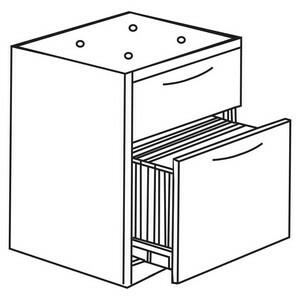 Lorell Essentials Pedestal - 2-Drawer - 15.5" x 21.9" x 18.9" - 2 x Box Drawer(s), File Drawer(s) - Double Pedestal - Finish: Cherry, Laminate. Picture 2