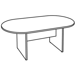 Lorell Essentials Oval Conference Table - Cherry Oval Top - 72" Table Top Length x 70.88" Table Top Width x 35.38" Table Top Depth x 1.25" Table Top Thickness - 29.50" Height - Assembly Required - Che. Picture 4