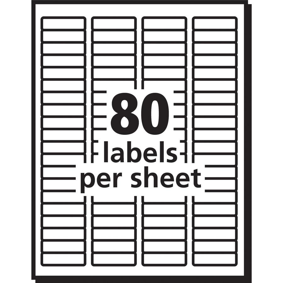 Avery&reg; Easy Peel Inkjet Printer Mailing Labels - 1/2" Width x 1 3/4" Length - Permanent Adhesive - Rectangle - Inkjet - Clear - Film - 80 / Sheet - 10 Total Sheets - 800 Total Label(s) - 5. Picture 4