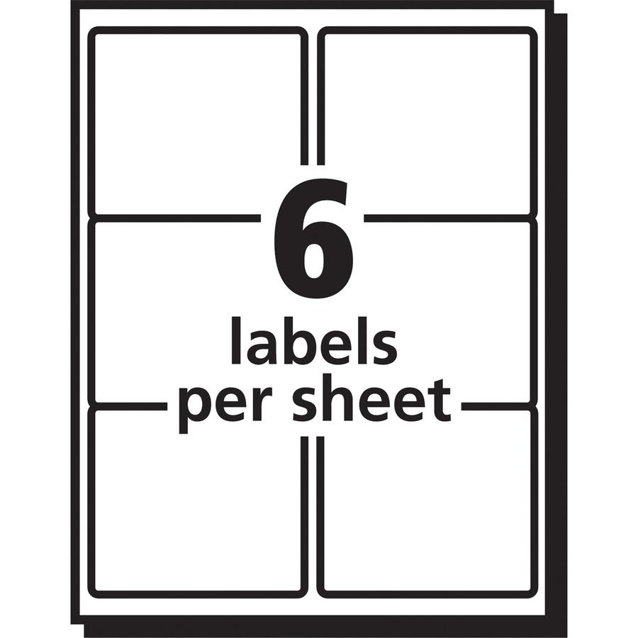 Avery&reg; Clear Shipping Labels, Sure Feed, 3-1/3" x 4" , 60 Labels (18664) - 3 21/64" Width x 4" Length - Permanent Adhesive - Rectangle - Inkjet - Clear - Film - 6 / Sheet - 10 Total Sheets - 60 To. Picture 2