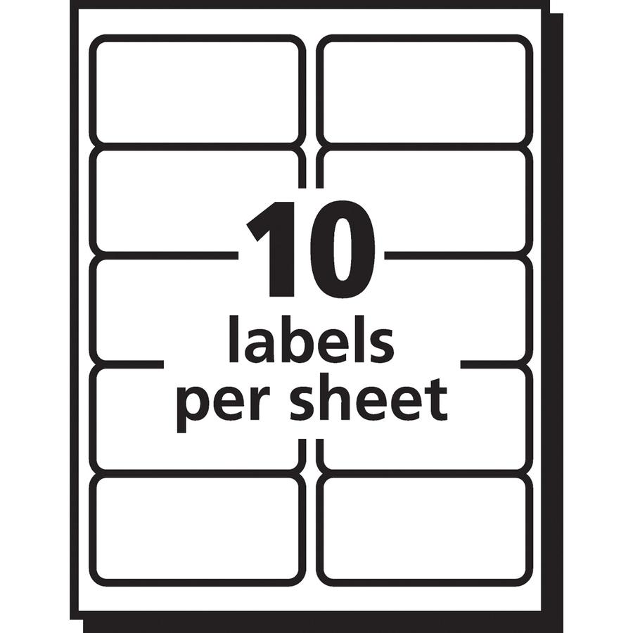 Avery&reg; Easy Peel Inkjet Printer Mailing Labels - 2" Width x 4" Length - Permanent Adhesive - Rectangle - Inkjet - Clear - Film - 10 / Sheet - 10 Total Sheets - 100 Total Label(s) - 5. Picture 5