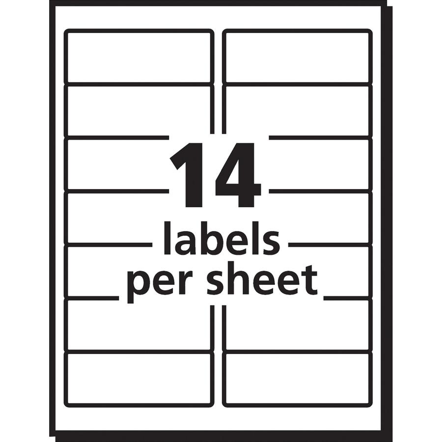 Avery&reg; Easy Peel Inkjet Printer Mailing Labels - 1 21/64" Width x 4" Length - Permanent Adhesive - Rectangle - Inkjet - Clear - Film - 14 / Sheet - 10 Total Sheets - 140 Total Label(s) - 5. Picture 2