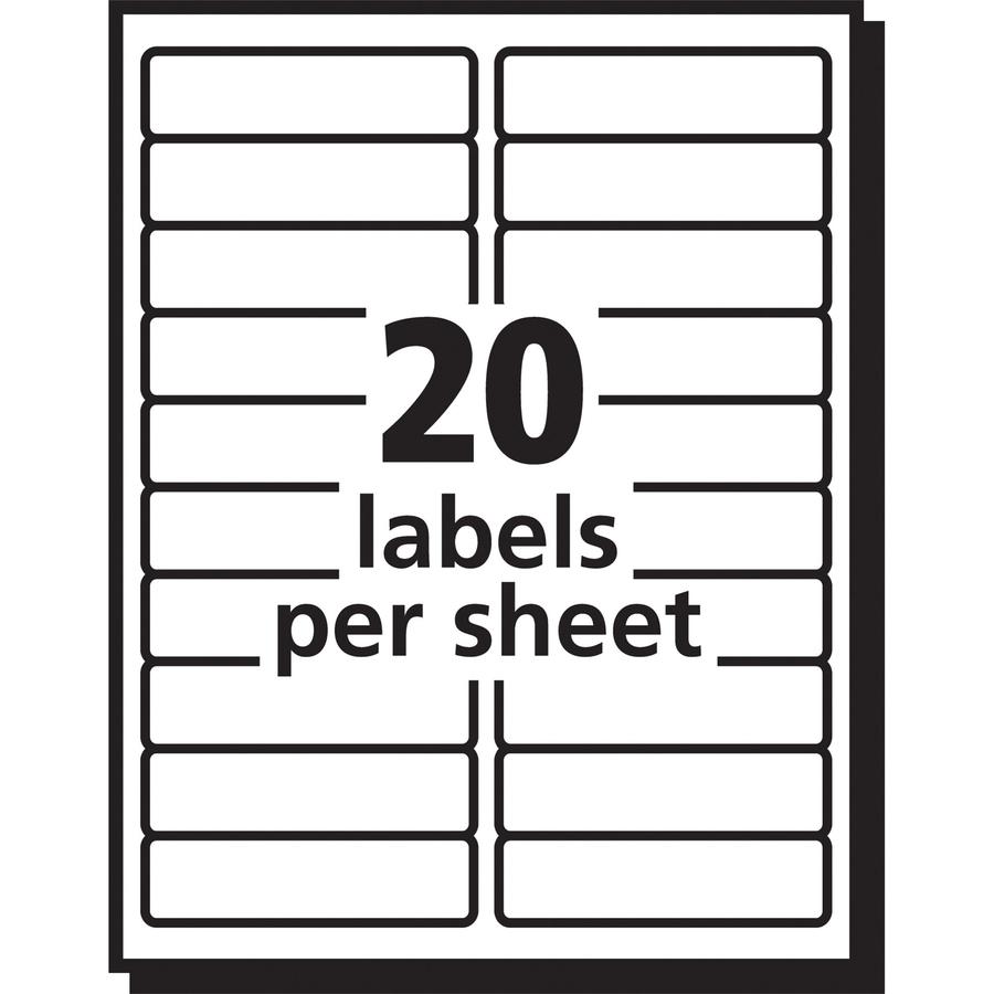 Avery&reg; Easy Peel Inkjet Printer Mailing Labels - 1" Width x 4" Length - Permanent Adhesive - Rectangle - Inkjet - Clear - Film - 20 / Sheet - 10 Total Sheets - 200 Total Label(s) - 5. Picture 4