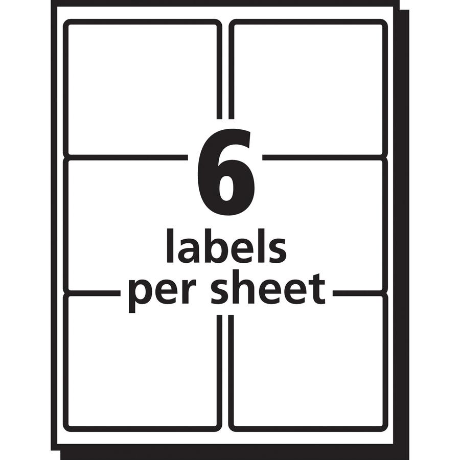Avery&reg; Easy Peel Return Address Labels - 3 21/64" Width x 4" Length - Permanent Adhesive - Rectangle - Laser - Clear - Film - 6 / Sheet - 10 Total Sheets - 60 Total Label(s) - 5. Picture 2