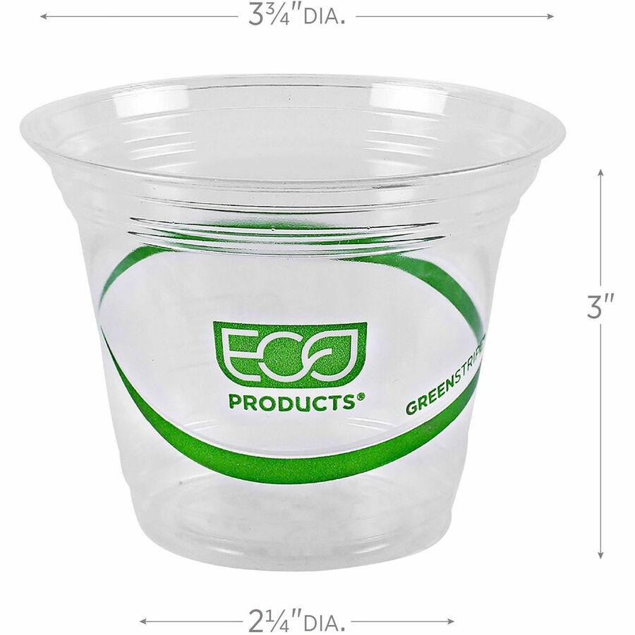 Eco-Products 9 oz GreenStripe Cold Cups - 50.0 / Pack - 20 / Carton - Clear - Polylactic Acid (PLA) - Cold Drink. Picture 7