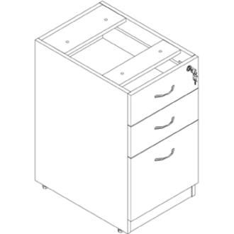 Lorell Essentials Box/Box/File Fixed File Cabinet - 15.5" x 21.9"28.5" - Box, File Drawer(s) - Single Pedestal - Finish: Mahogany, Laminate. Picture 5