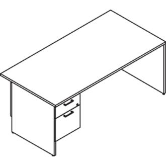 Lacasse Left Single Pedestal Desk - 2-Drawer - 72" x 30" x 29" - 2 x File Drawer(s), Box Drawer(s) - Single Pedestal on Right Side - Smooth Edge - Finish: Hard Rock Maple. Picture 2