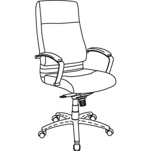 Lorell Modern Executive High-back Leather Chair - Leather Seat - Black Leather Back - 5-star Base - 1 Each. Picture 3