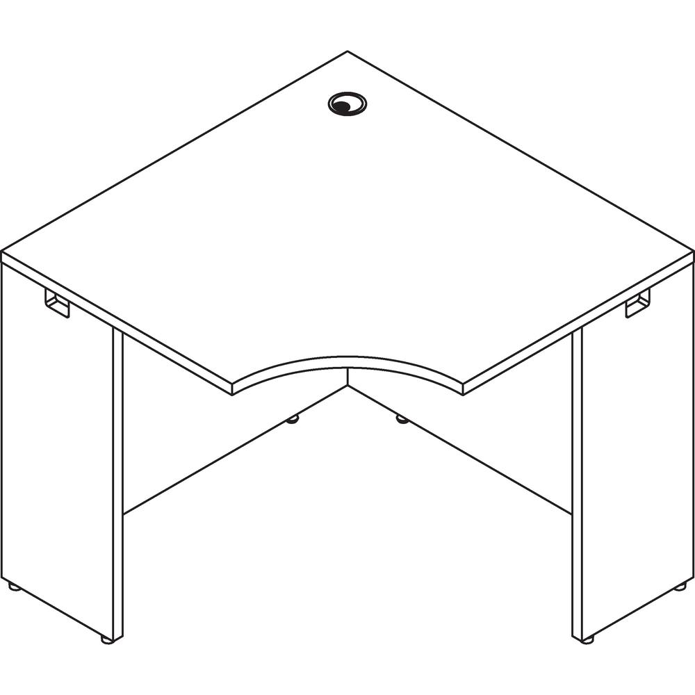 Lorell Essentials Series Corner Desk - Laminated Top - 35.38" Table Top Width x 35.38" Table Top Depth x 1" Table Top Thickness - 29.50" HeightAssembly Required - Cherry - 1 Each. Picture 4