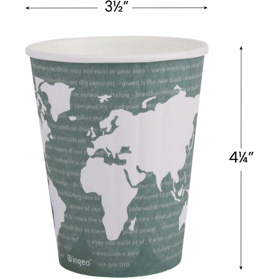 Eco-Products 12 oz World Art Insulated Hot Beverage Cups - 600 / Carton - Green - Hot Drink. Picture 14