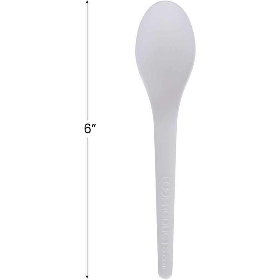 Eco-Products 6" Plantware High-heat Spoons - 1 Piece(s) - 20/Carton - Spoon - 1 x Spoon - Disposable - Pearl White. Picture 13